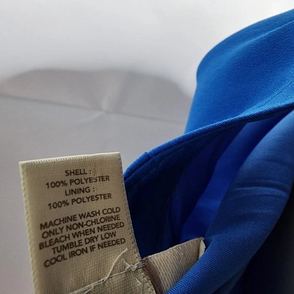 ANN TAYLOR LOFT Solid All Blue Gray Colorblock Sleeveless Dress Womens Size 6 - Picture 6 of 6